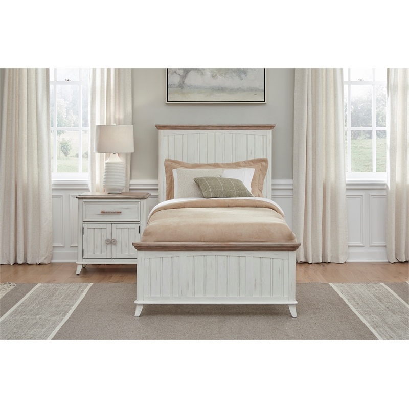 Beach Comber Nightstand - Weathered White - Sand Top