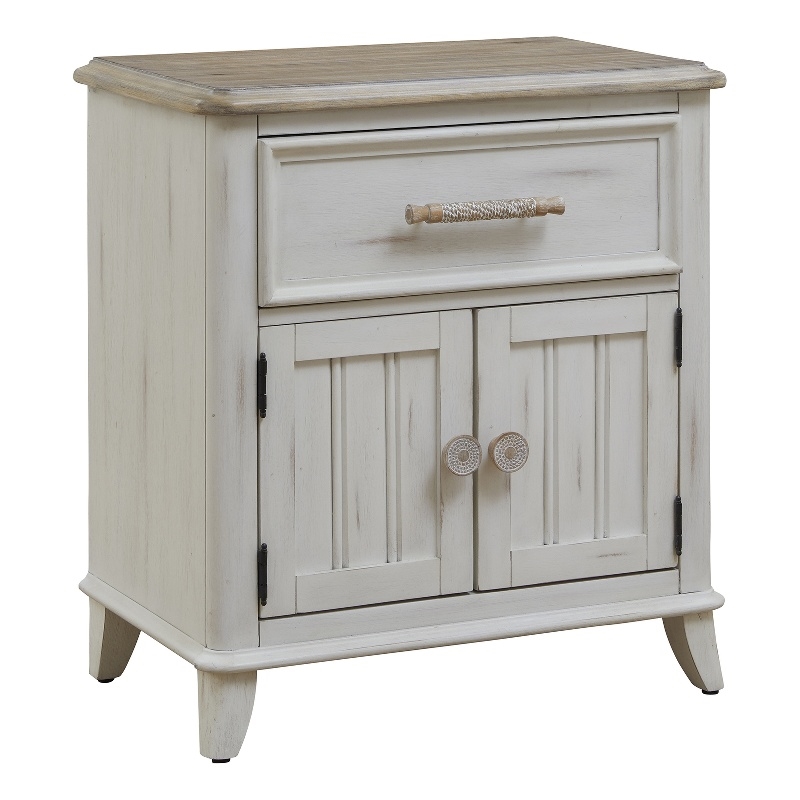 Beach Comber Nightstand - Weathered White - Sand Top