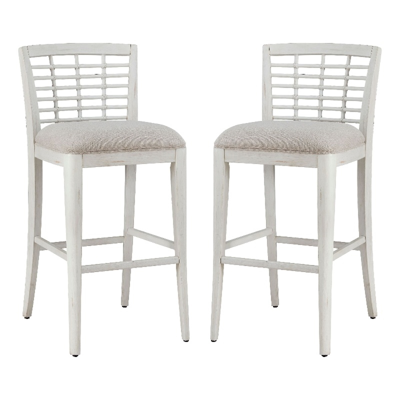 American Woodcrafters Beach Comber Bar Stool - Set of 2 - White