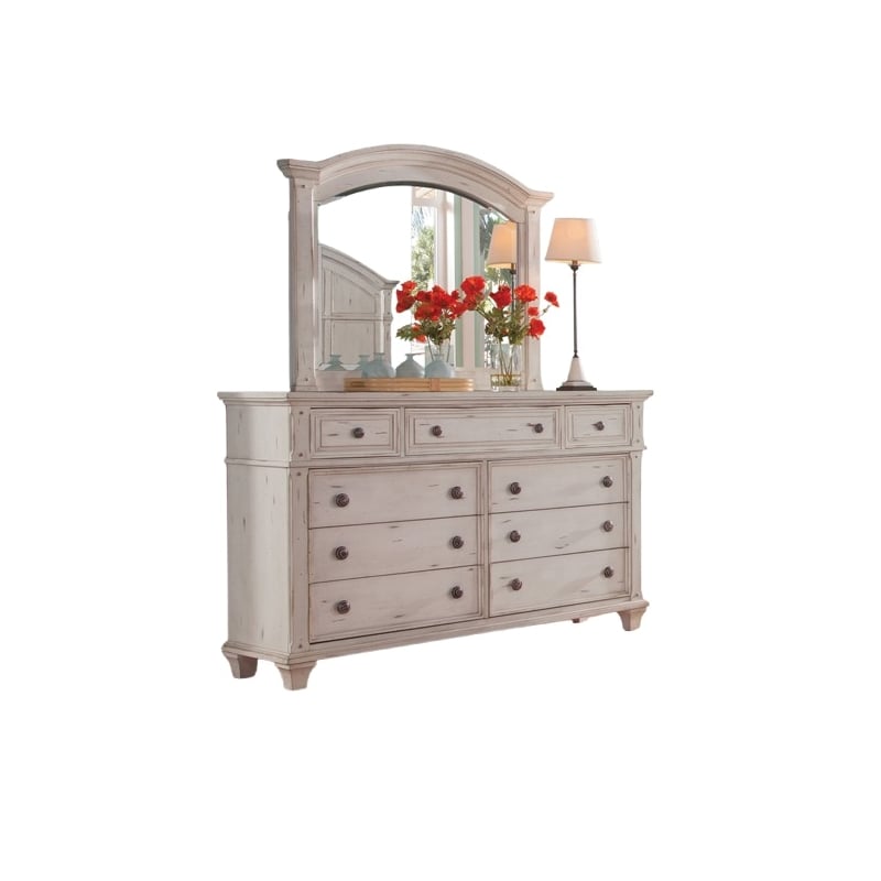 American Woodcrafters Sedona King 5 Piece Bedroom Set - Cobblestone White
