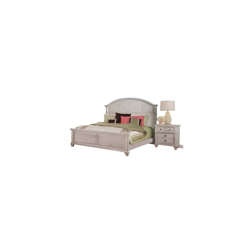 American Woodcrafters Sedona King 5 Piece Bedroom Set - Cobblestone White