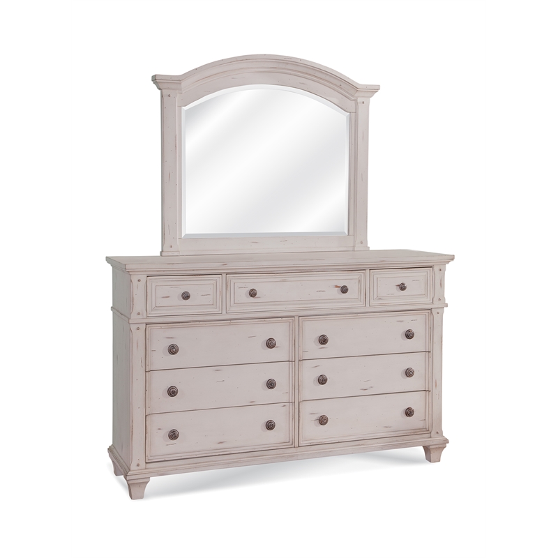 American Woodcrafters Sedona Queen 5 Piece Bedroom Set - Cobblestone White