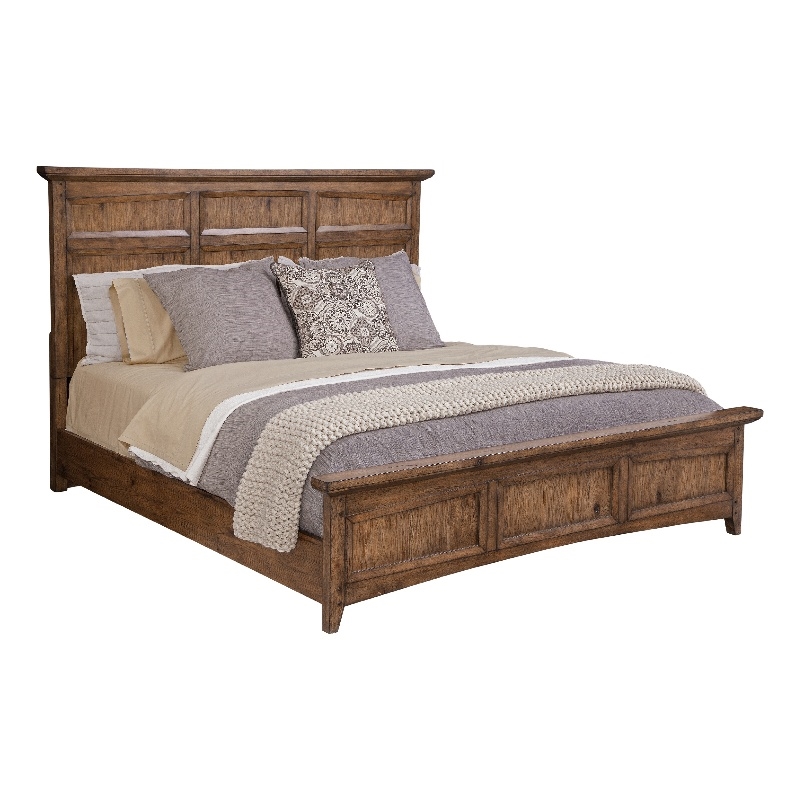 Oakdale King Panel Bed - Honey Oak
