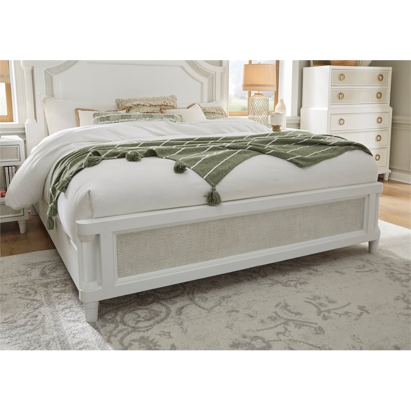 Switchgrass Queen Mansion Bed - White