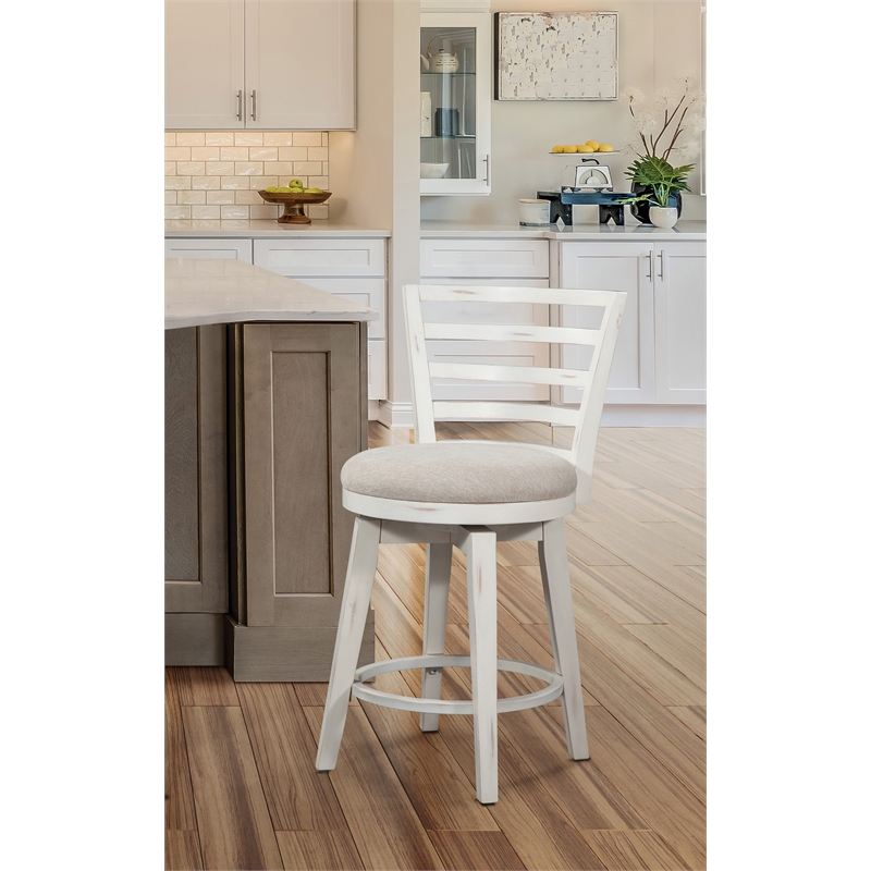Meadowbrook Counter Height Swivel Stool - Whitewashed