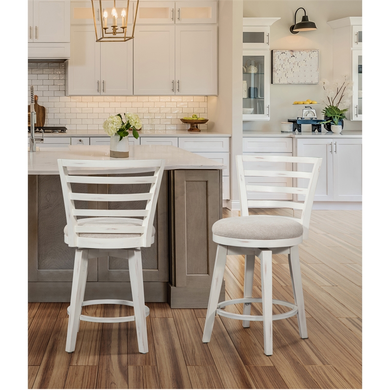 Meadowbrook Counter Height Swivel Stool - Whitewashed