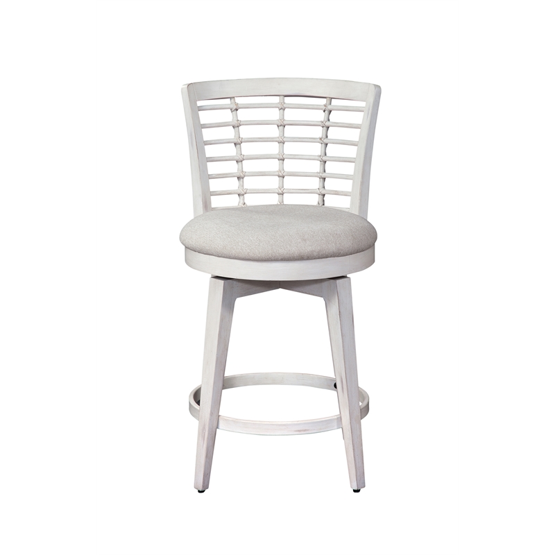 Beach Comber Counter Height Swivel Stool - Weathered White
