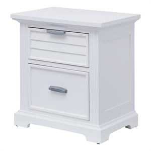 Heritage Coast 2-Drawer Night Stand With USB - Coastal White