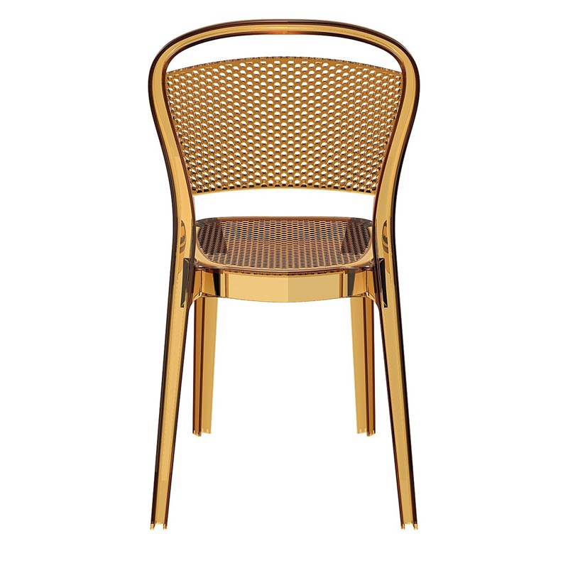 Compamia Bee Polycarbonate Patio Dining Chair in Transparent Amber