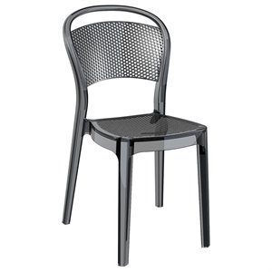 compamia bee polycarbonate patio dining chair in transparent black