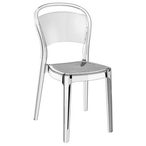 compamia bee polycarbonate patio dining chair in transparent clear