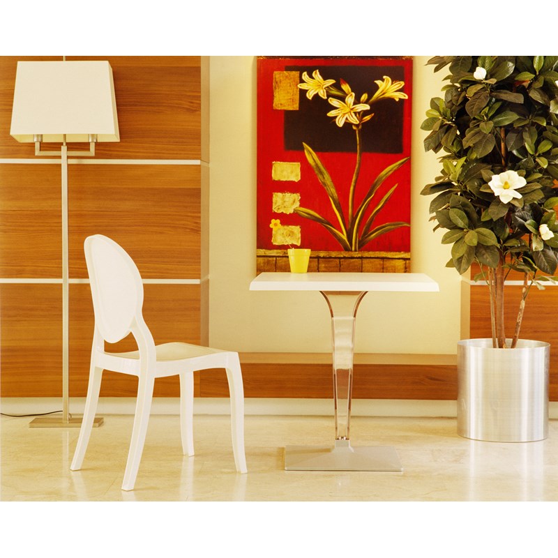 Compamia Elizabeth Polycarbonate Patio Dining Chair in Glossy White