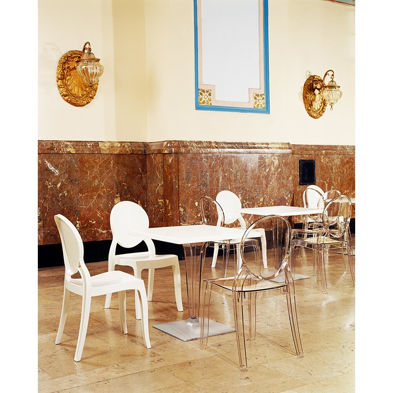 Compamia Elizabeth Polycarbonate Patio Dining Chair in Glossy White