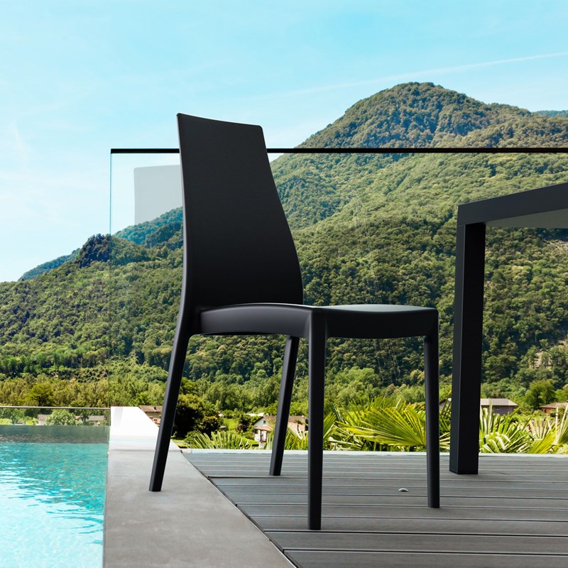 Compamia Miranda Patio Dining Chair in Black