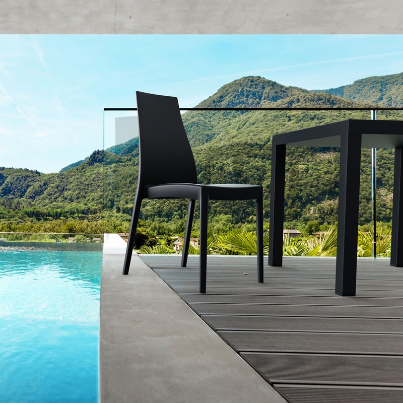 Compamia Miranda Patio Dining Chair in Black