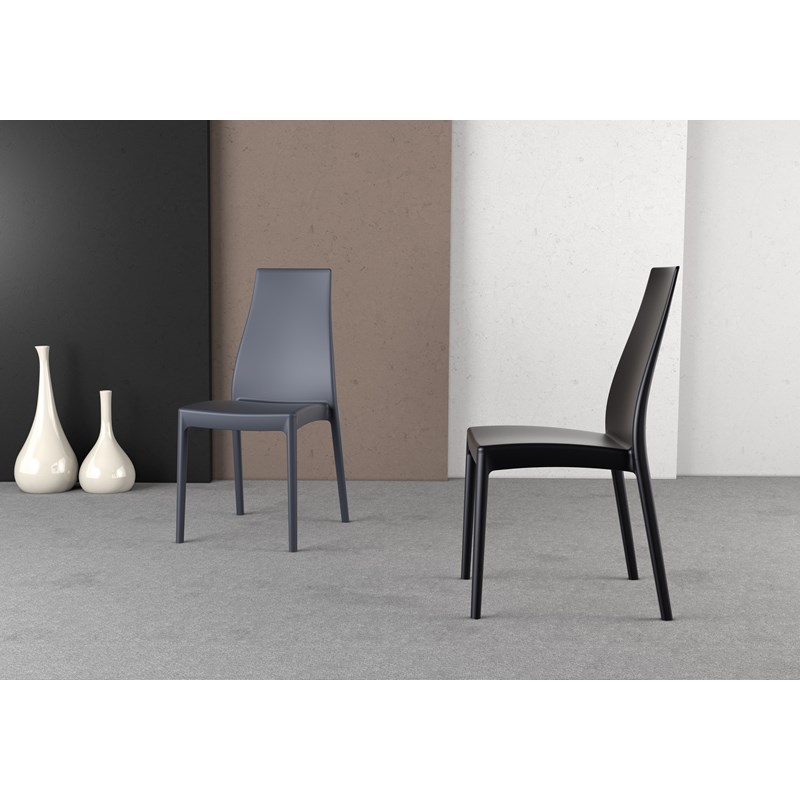 Compamia Miranda Patio Dining Chair in Dark Gray
