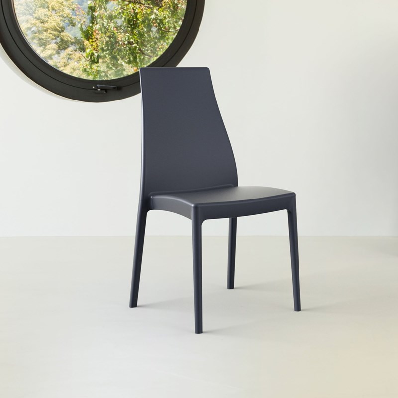Compamia Miranda Patio Dining Chair in Dark Gray