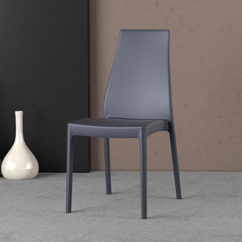 Compamia Miranda Patio Dining Chair in Dark Gray