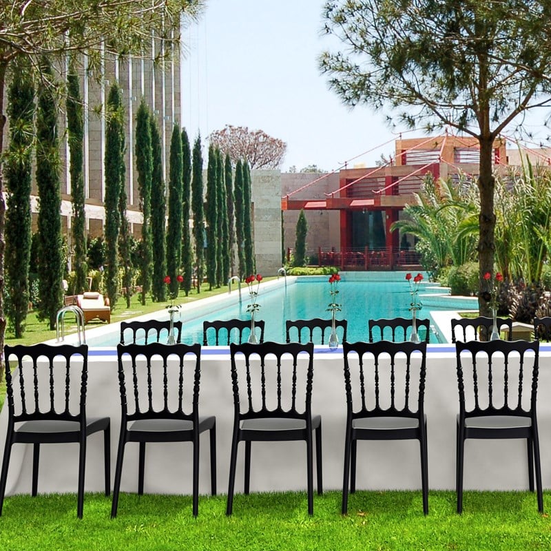 Compamia Napoleon Patio Dining Chair in Black