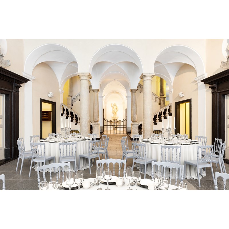 Compamia Napoleon Patio Dining Chair in Silver