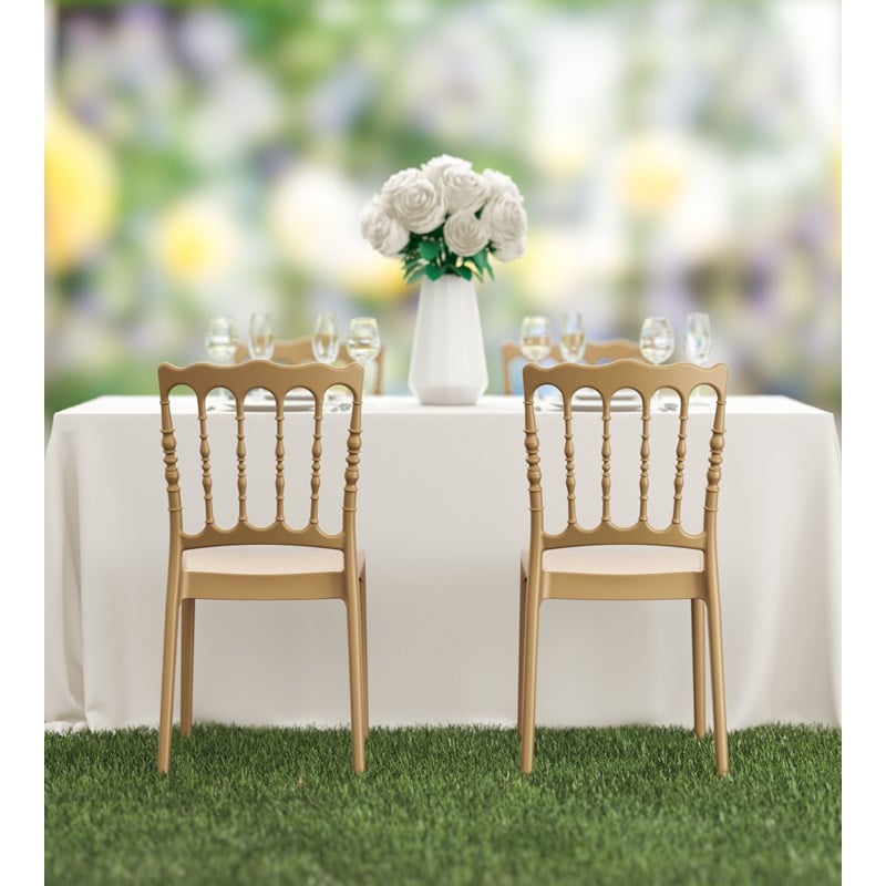 Compamia Napoleon Patio Dining Chair in Gold