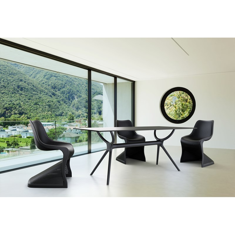 Compamia Bloom Patio Dining Chair in Black