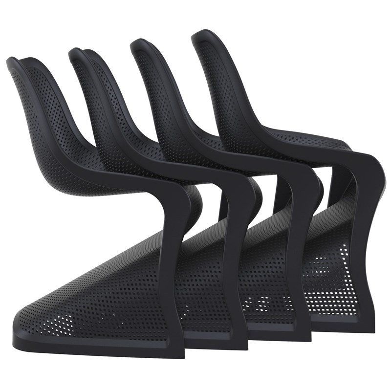 Compamia Bloom Patio Dining Chair in Black