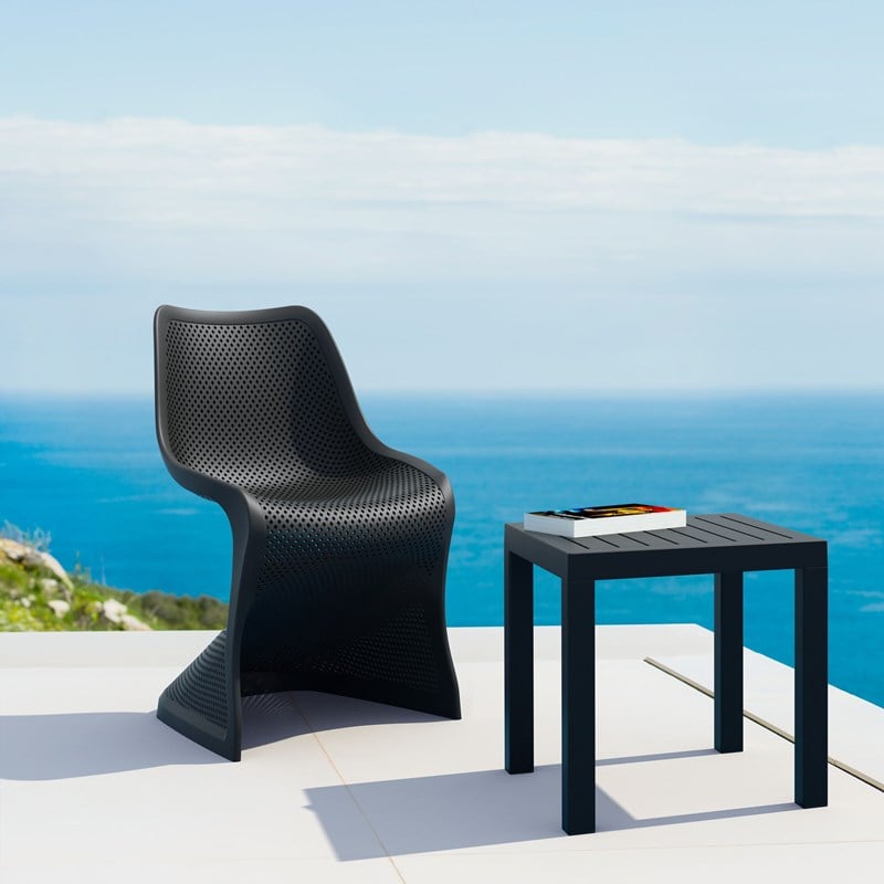 Compamia Bloom Patio Dining Chair in Black
