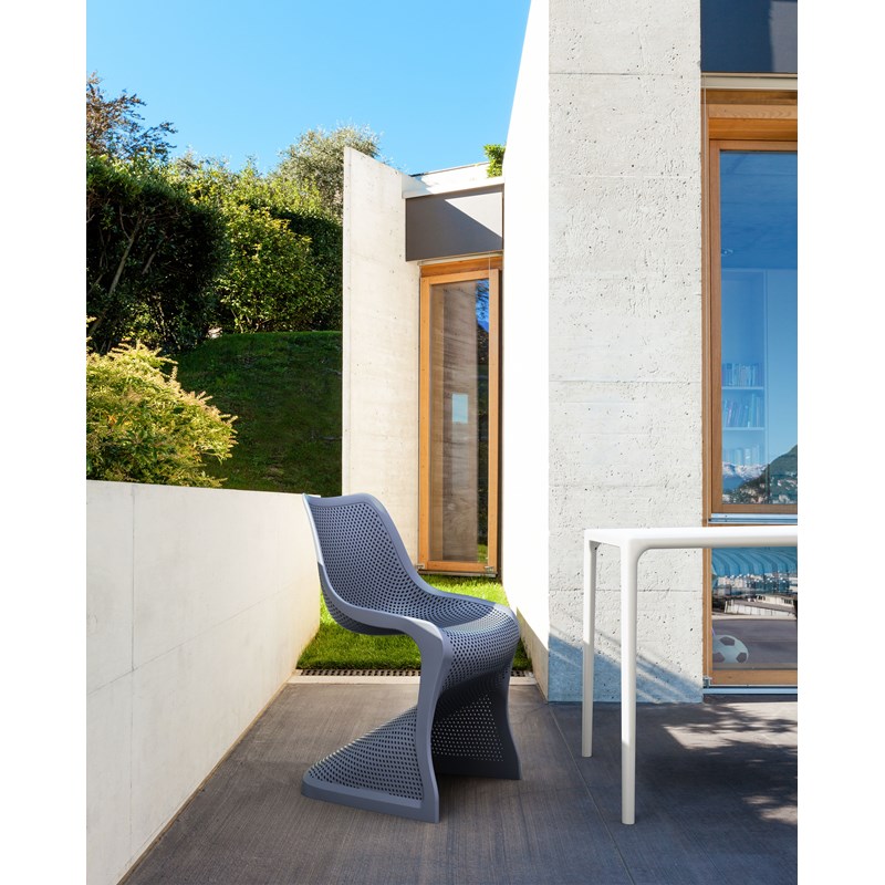 Compamia Bloom Patio Dining Chair in Dark Gray