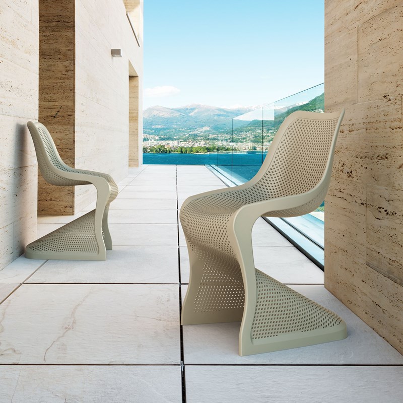 Compamia Bloom Patio Dining Chair in Taupe