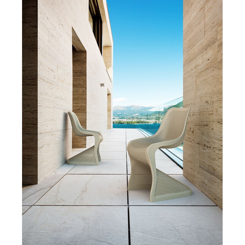 Compamia Bloom Patio Dining Chair in Taupe