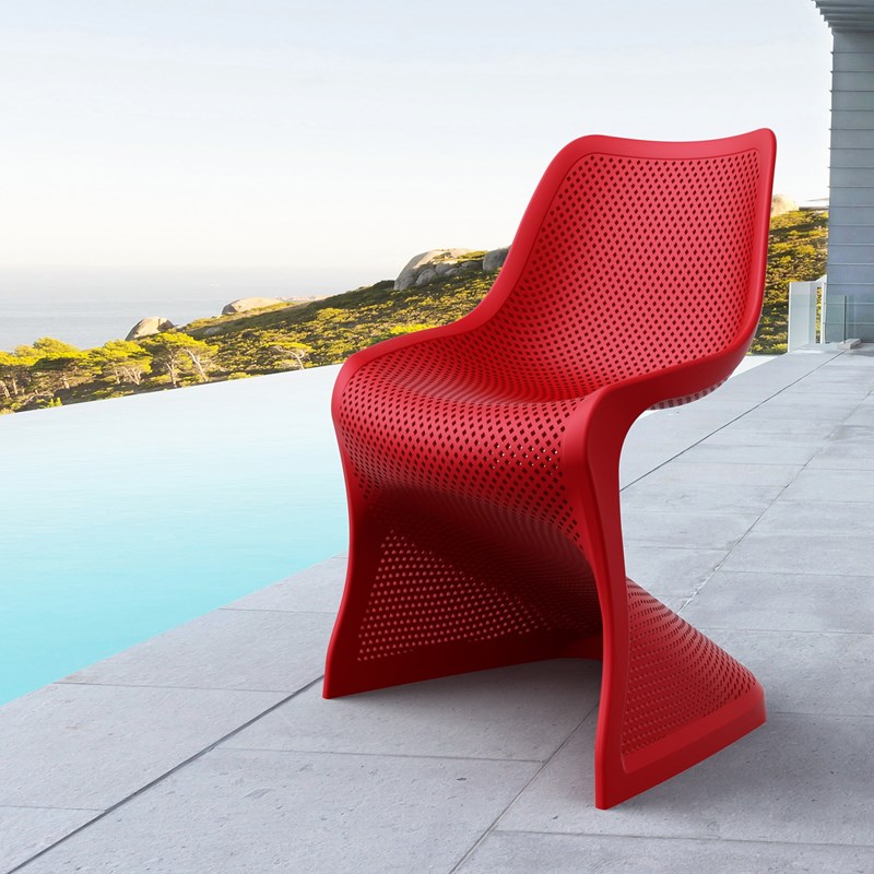 Compamia Bloom Patio Dining Chair in Red