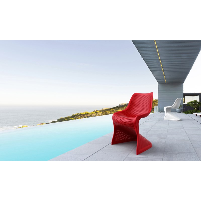 Compamia Bloom Patio Dining Chair in Red