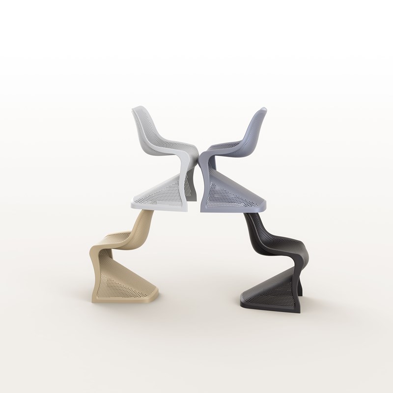 Compamia Bloom Patio Dining Chair in Silver Gray