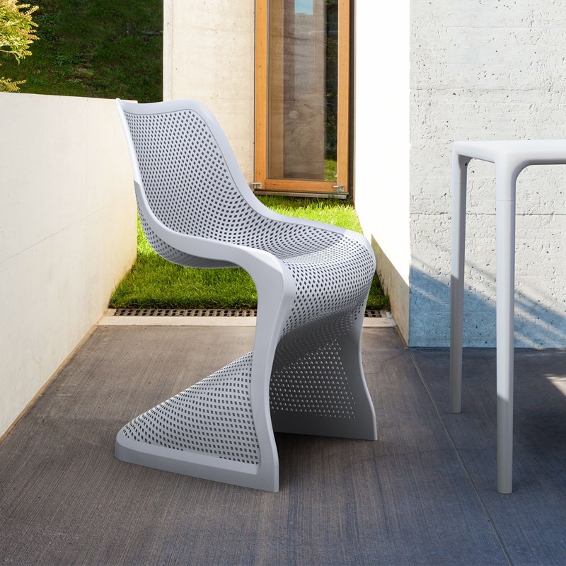 Compamia Bloom Patio Dining Chair in Silver Gray