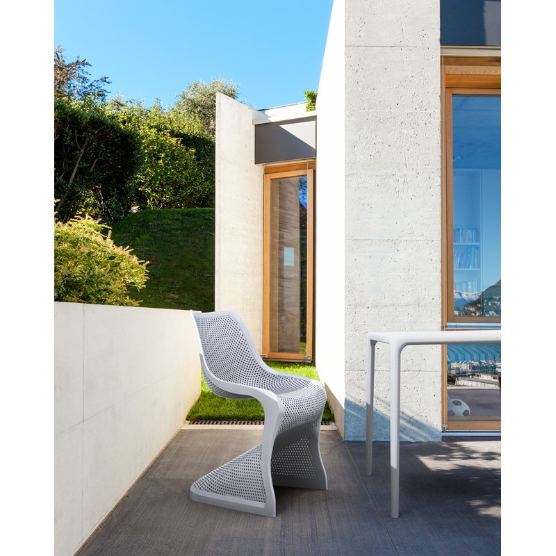Compamia Bloom Patio Dining Chair in Silver Gray