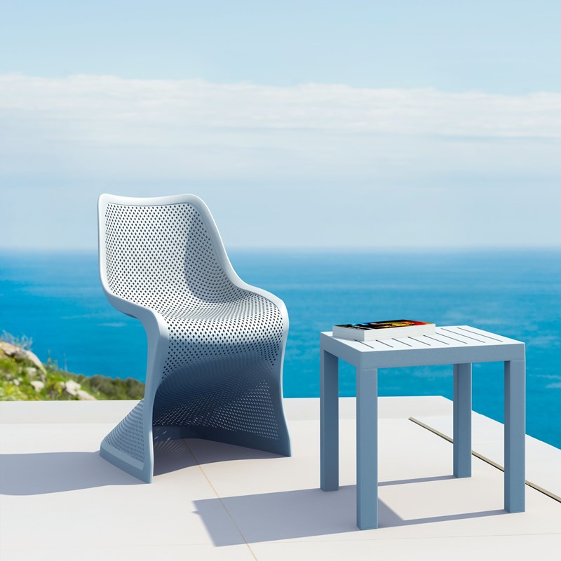 Compamia Bloom Patio Dining Chair in Silver Gray