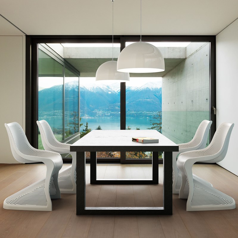 Compamia Bloom Patio Dining Chair in White