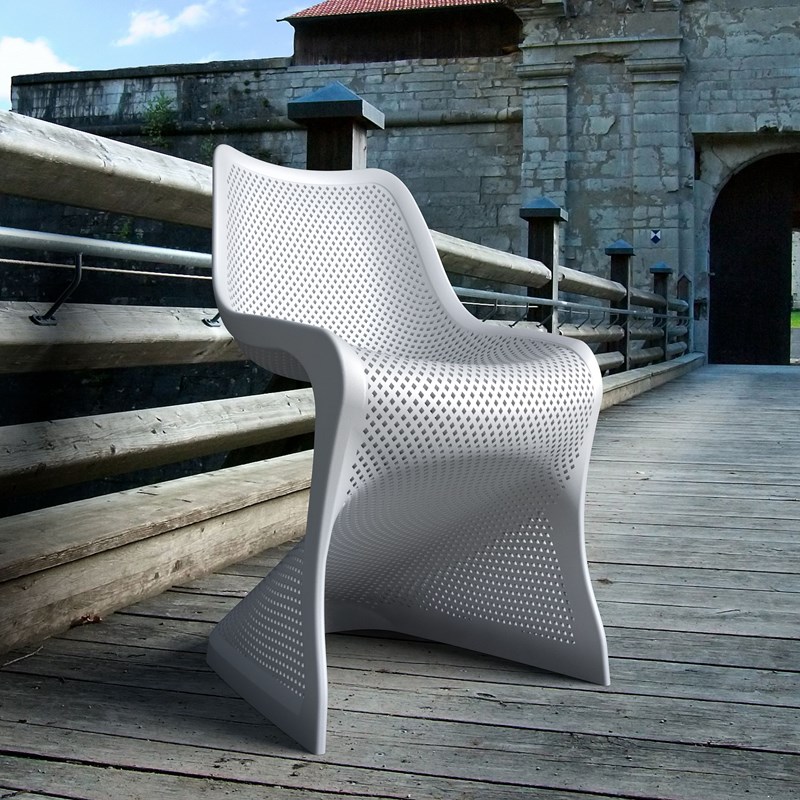 Compamia Bloom Patio Dining Chair in White