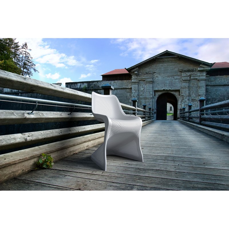 Compamia Bloom Patio Dining Chair in White