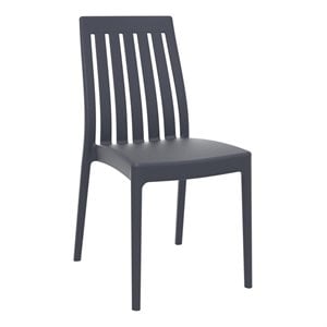compamia soho patio dining chair in dark gray