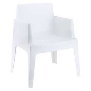 compamia box resin outdoor dining arm chair (set of 4)