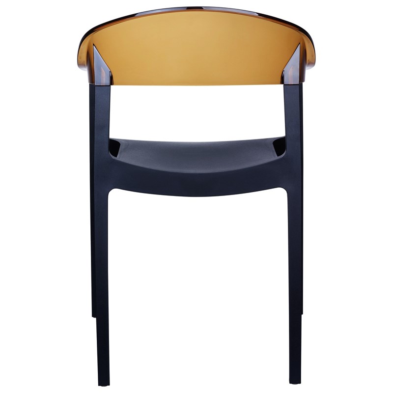 Compamia Carmen Patio Dining Chair with Black Seat in Amber