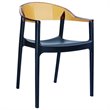 Compamia Carmen Patio Dining Chair with Black Seat in Amber