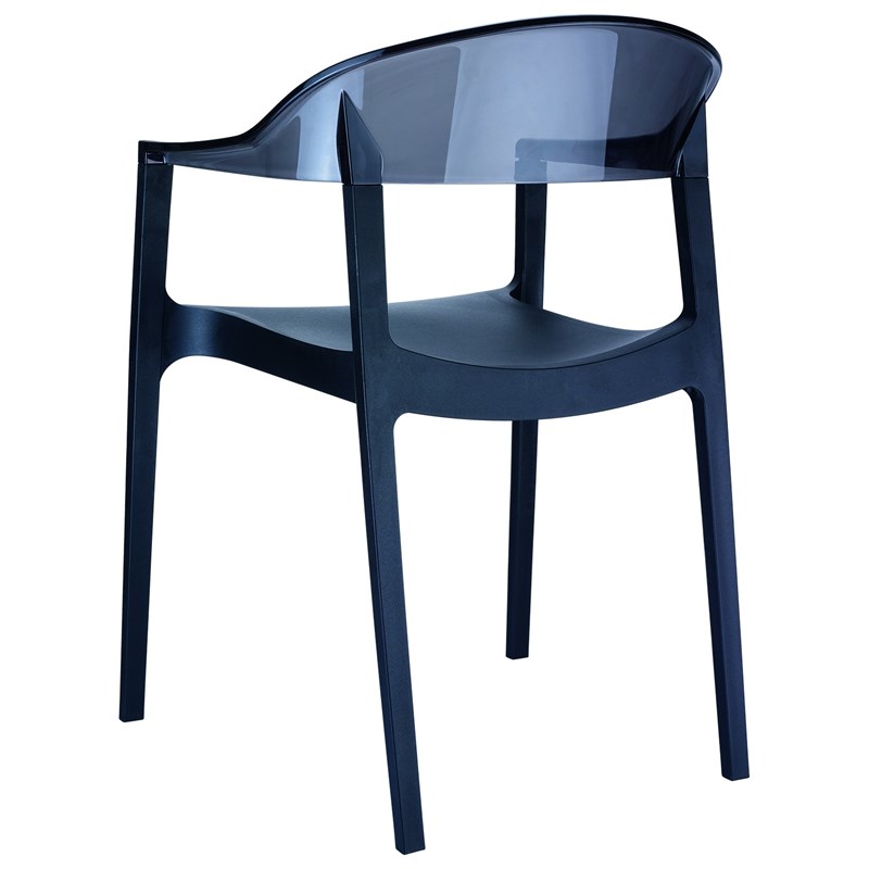 Compamia Carmen Patio Dining Chair with Black Seat in Black