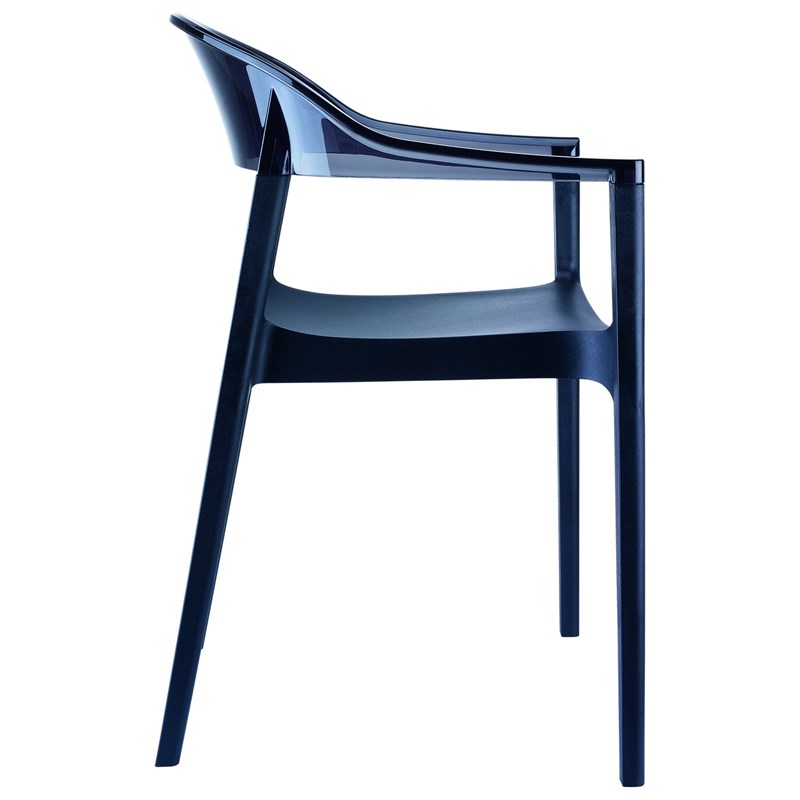 Compamia Carmen Patio Dining Chair with Black Seat in Black