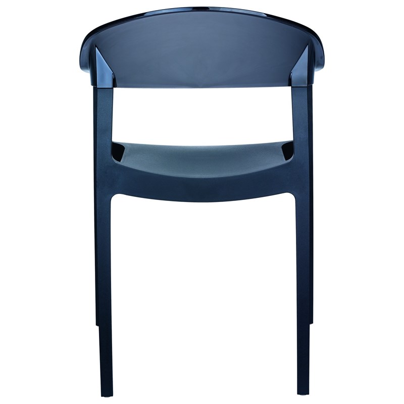 Compamia Carmen Patio Dining Chair with Black Seat in Black