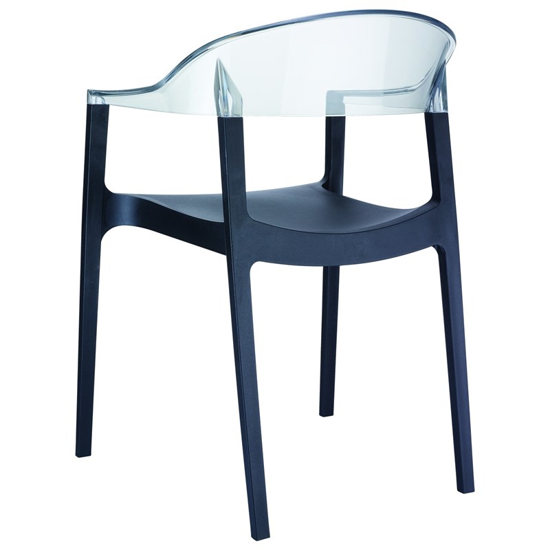 Compamia Carmen Patio Dining Chair with Black Seat in Clear