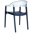 Compamia Carmen Patio Dining Chair with Black Seat in Clear