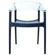 Compamia Carmen Patio Dining Chair with Black Seat in Clear